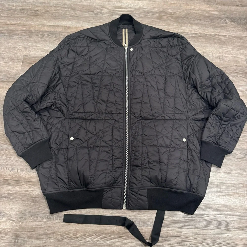 Rick Owens DRKSHDW Cappotto Imbottito Jumbo Flight DU02A3977 Black Quilted Coat - Picture 3 of 11
